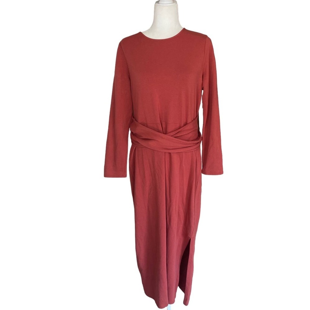PureJill belt wrap maxi dress size M. Cotton modal blend.